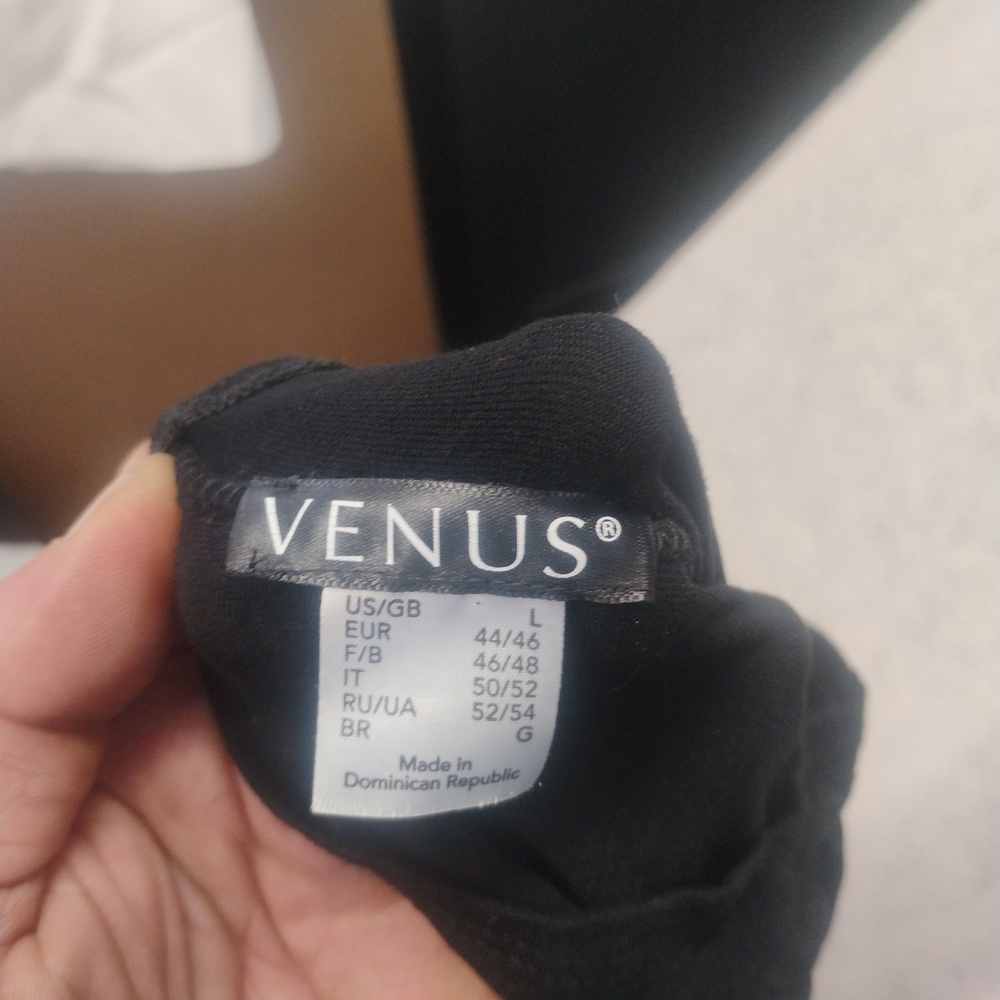 Nwt Venus Mock Neck Jumper Dress Ribbed Black Large Minimalist Gothic Elegant - Picture 7 of 9